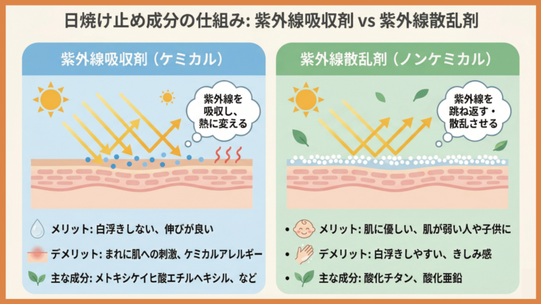 紫外線吸収剤と散乱剤