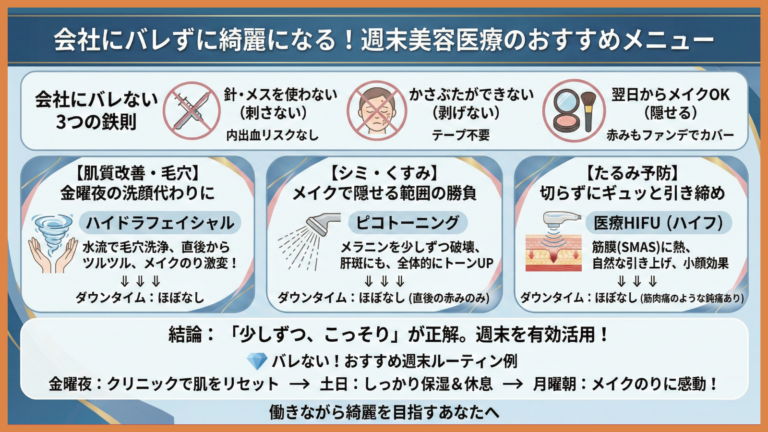会社にバレずに綺麗になる！ダウンタイムなしの「週末美容医療」