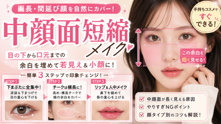 面長・間延び顔を解消！明日からすぐできる「中顔面短縮メイク」でマイナス5歳の垢抜けフェイスに