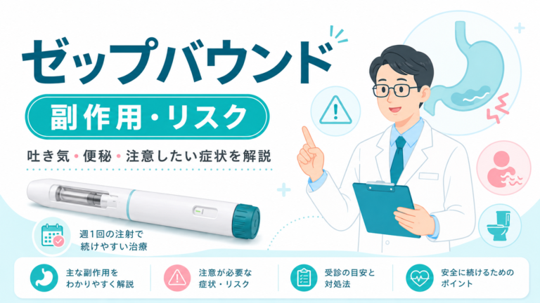 ゼップバウンドの副作用は？吐き気・便秘・重大なリスクと受診目安を解説 医療寄りで信頼感を出す